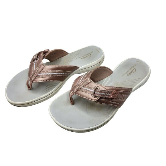 Womens Clarks Cloudsteppers Cushion Soft Thong Adjustable Sandals - Picture 3 of 7